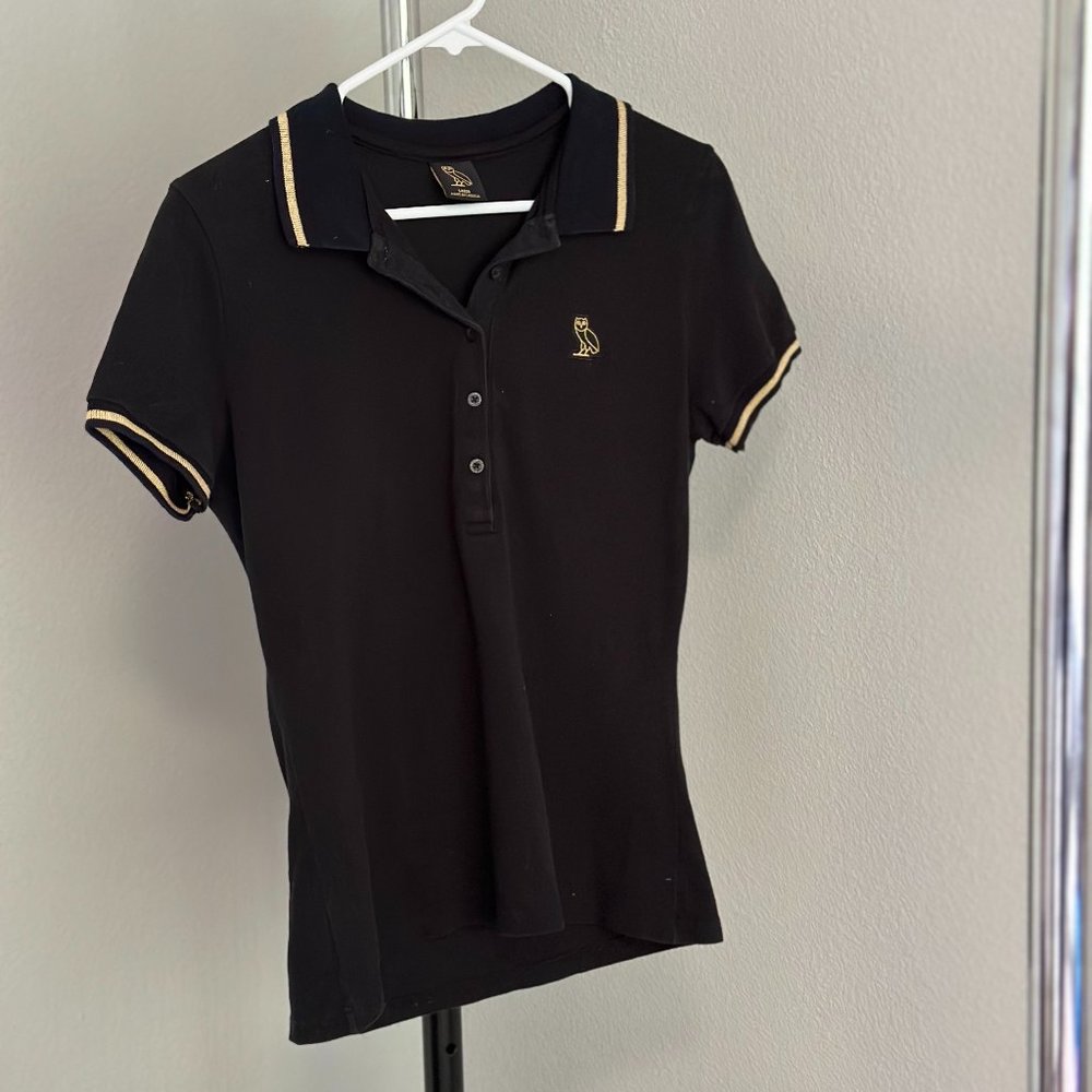 OVO Women's Black Short Sleeve Polo
